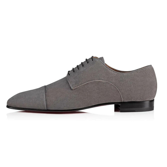 Christian Louboutin Men Top Daviol Flat Shadow Grey Suede Lace Dress Loafer 39 6 main image 4